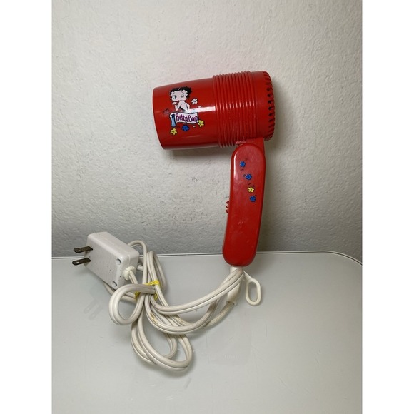 Vintage Betty Boop RED Hair Dryer 2 speed 1600 Watts 2 Settings 1997 -RARE - Picture 1 of 11